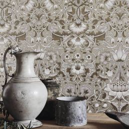 Pure Lodden Wallpaper Charcoal/Gold