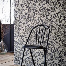 Pure Thistle Wallpaper Grey Blue