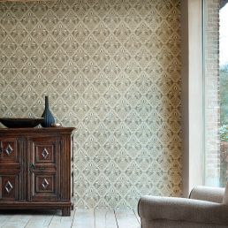 Pure Trellis Wallpaper Gold