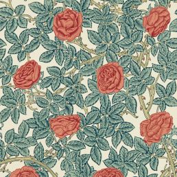 Rambling Rose Wallpaper Emery Blue/Spring Thicket