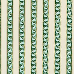 Red Car Stripe Fabric Forest/Linen