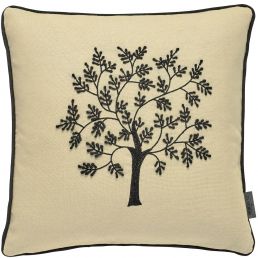 Seaweed Woodland Tree Cushion, Black Black