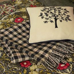 Seaweed Woodland Tree Cushion, Black Black