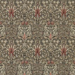 Snakeshead Wallpaper Charcoal/Spice