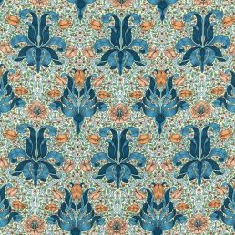 Spring Thicket Fabric Paradise Blue/Peach