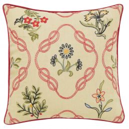 Strawberry Thief - Kelmscott Trellis Cushion, Crimson Crimson