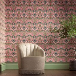 Strawberry Thief Wallpaper Chocolate/Slate