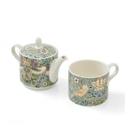 Strawberry Thief Tea Set for One, Blue Blue