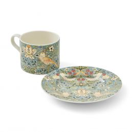 Strawberry Thief Teacup & Saucer, Blue Blue