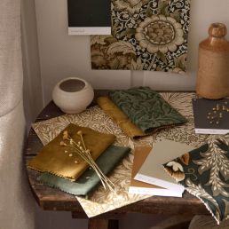 Willow Boughs Caffoy Velvet Fabric Standen Clay