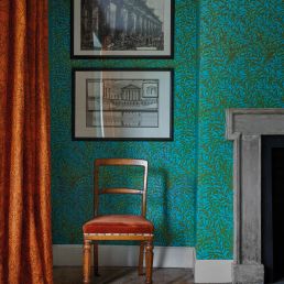 Willow Boughs Wallpaper Olive/Turquoise