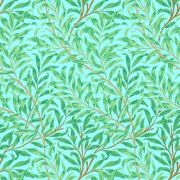 Willow Boughs Wallpaper Sky/Leaf Green